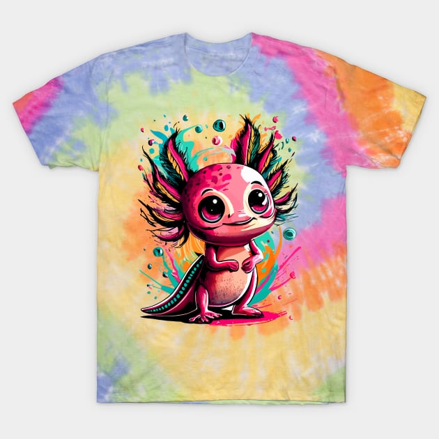 Axolotl Colourful - Cute Axolotl T-Shirt by BigWildKiwi